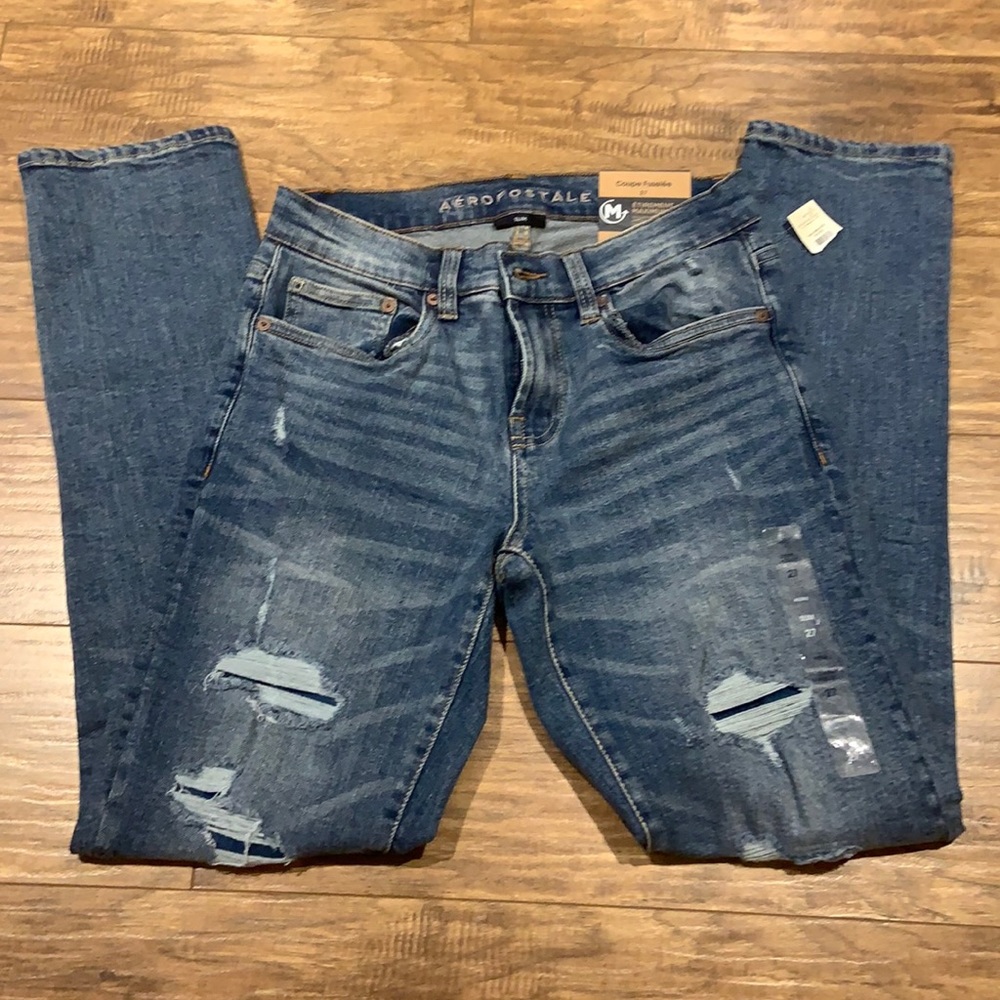 Aeropostale slim max stretch distressed jeans